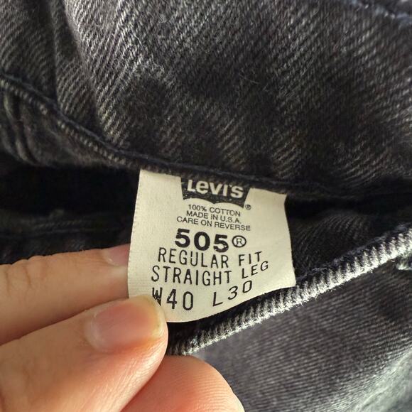 Levi's 505 VTG Men's 40x30 Charcoal Regular Fit Straight Leg Jeans Orange Tab - Picture 3 of 9